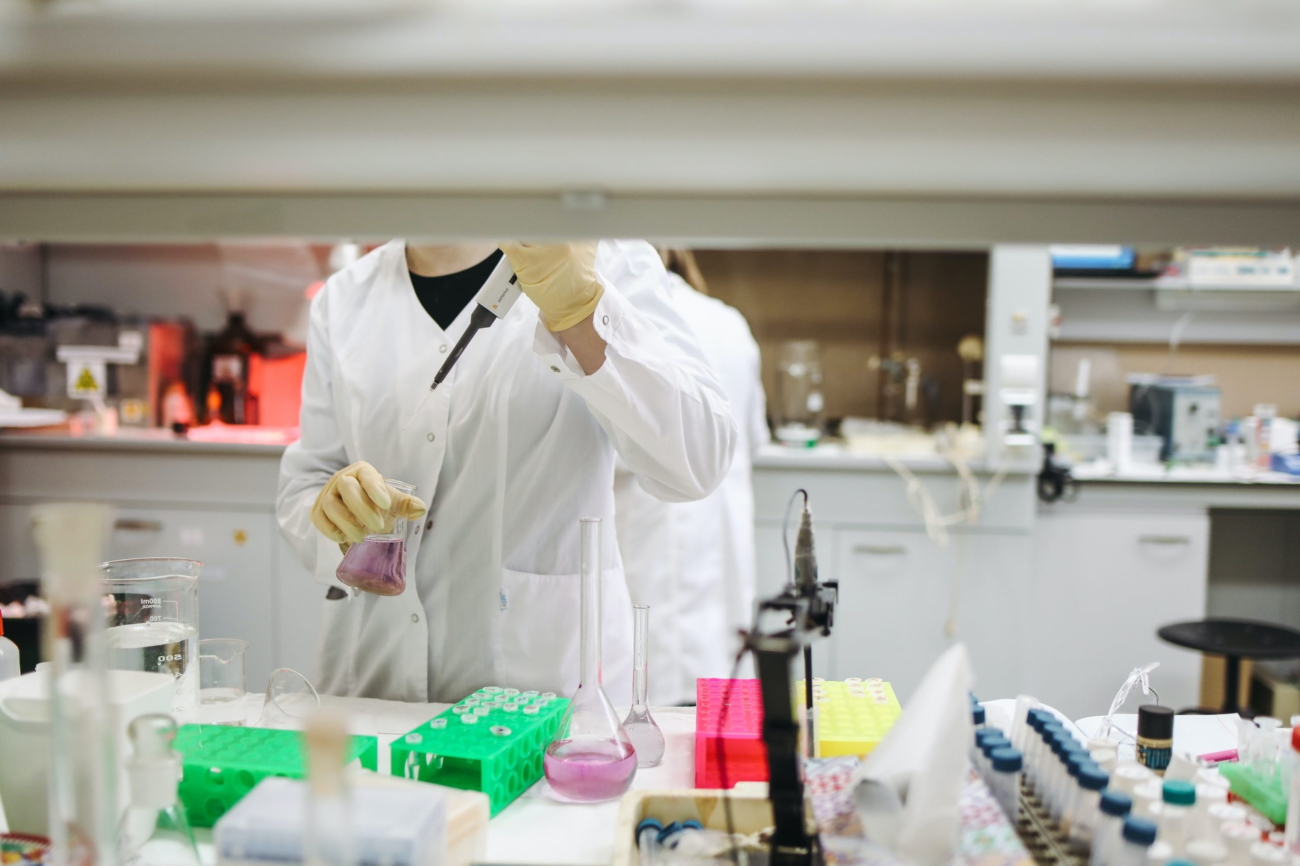 Female scientist conducting tests