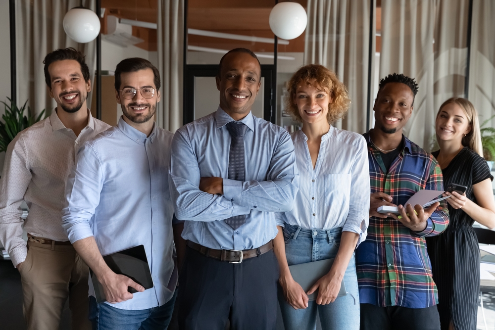 Portrait of happy team